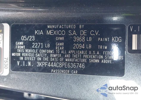 2023 Kia Forte Gt from USA, damaged, VIN 3KPF44AC8PE636746